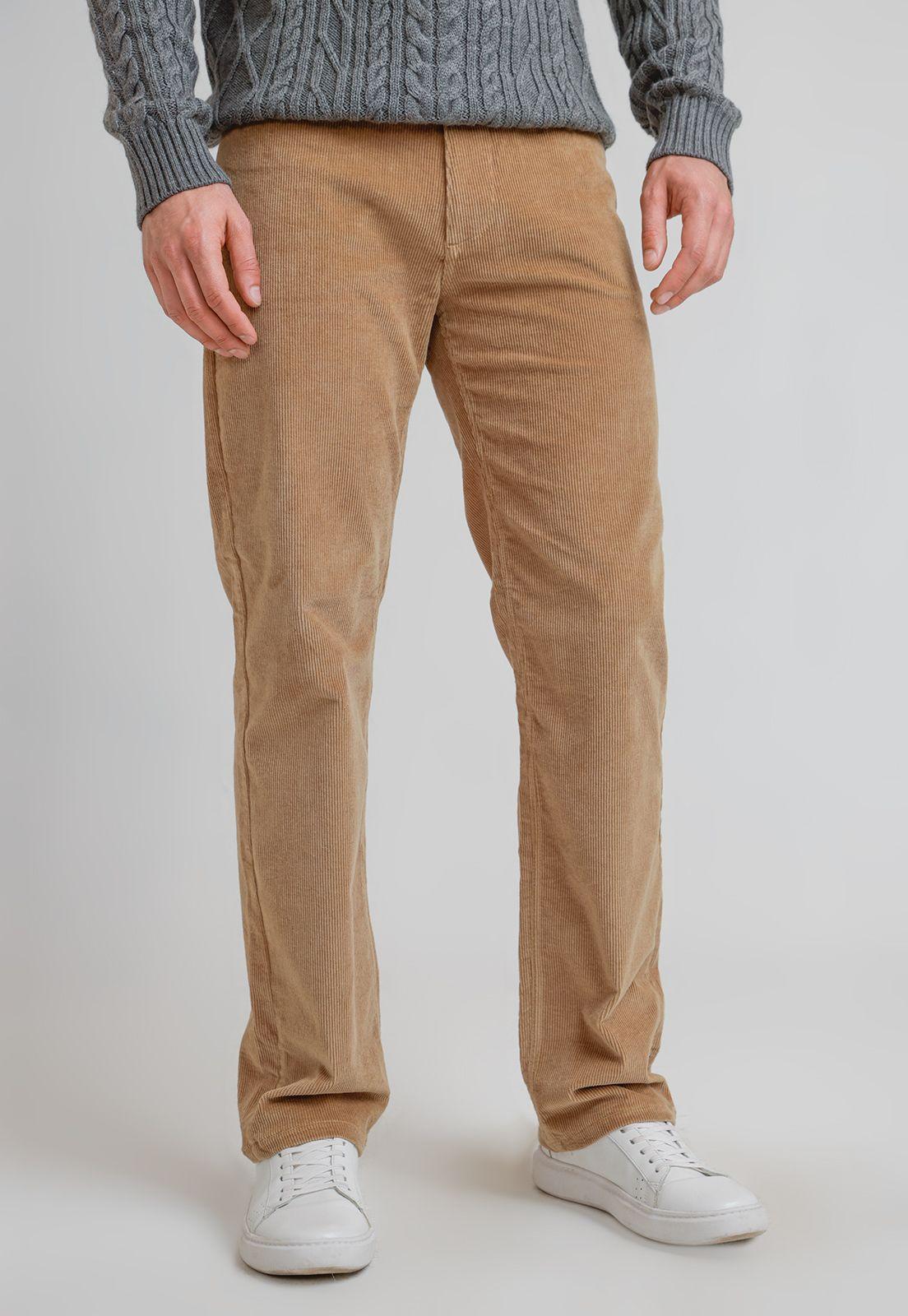 Pantalón cinco bolsillos de cotelé Tabaco-0