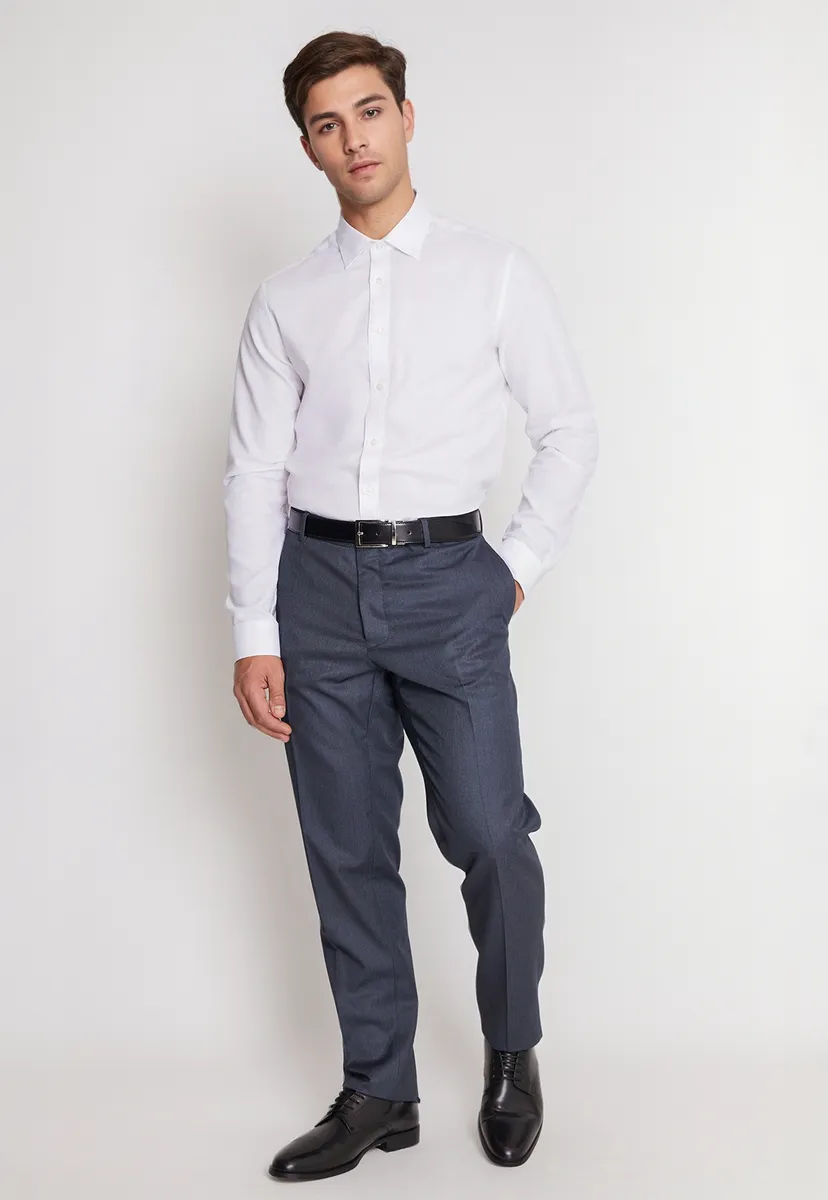 Camisa Formal Colección Slim Dobby Blanco-3