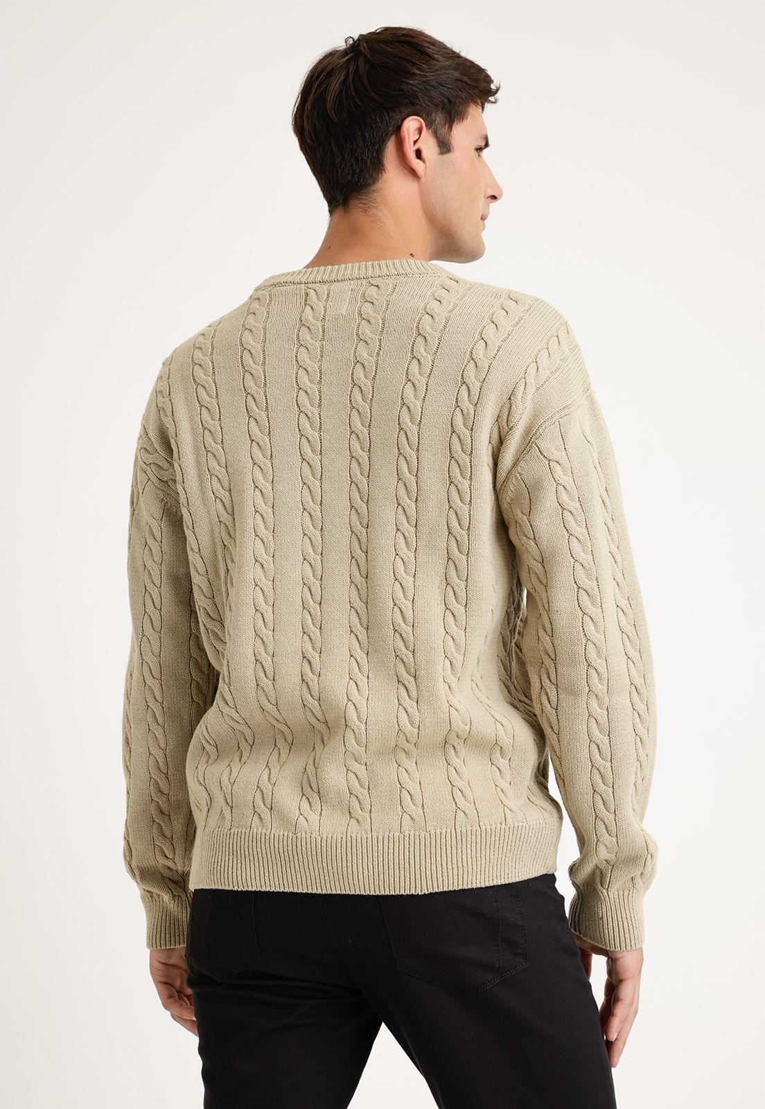 Sweater Hombre Cuello Redondo Beige-1