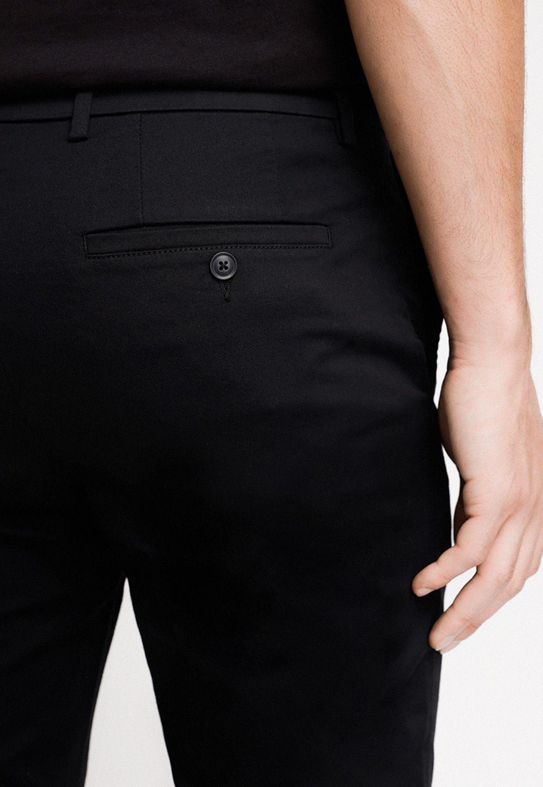 Pantalón Casual Liso Chino Negro-2