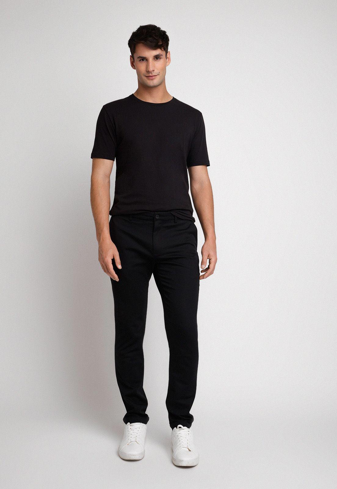 Pantalón Casual Liso Chino Negro-3