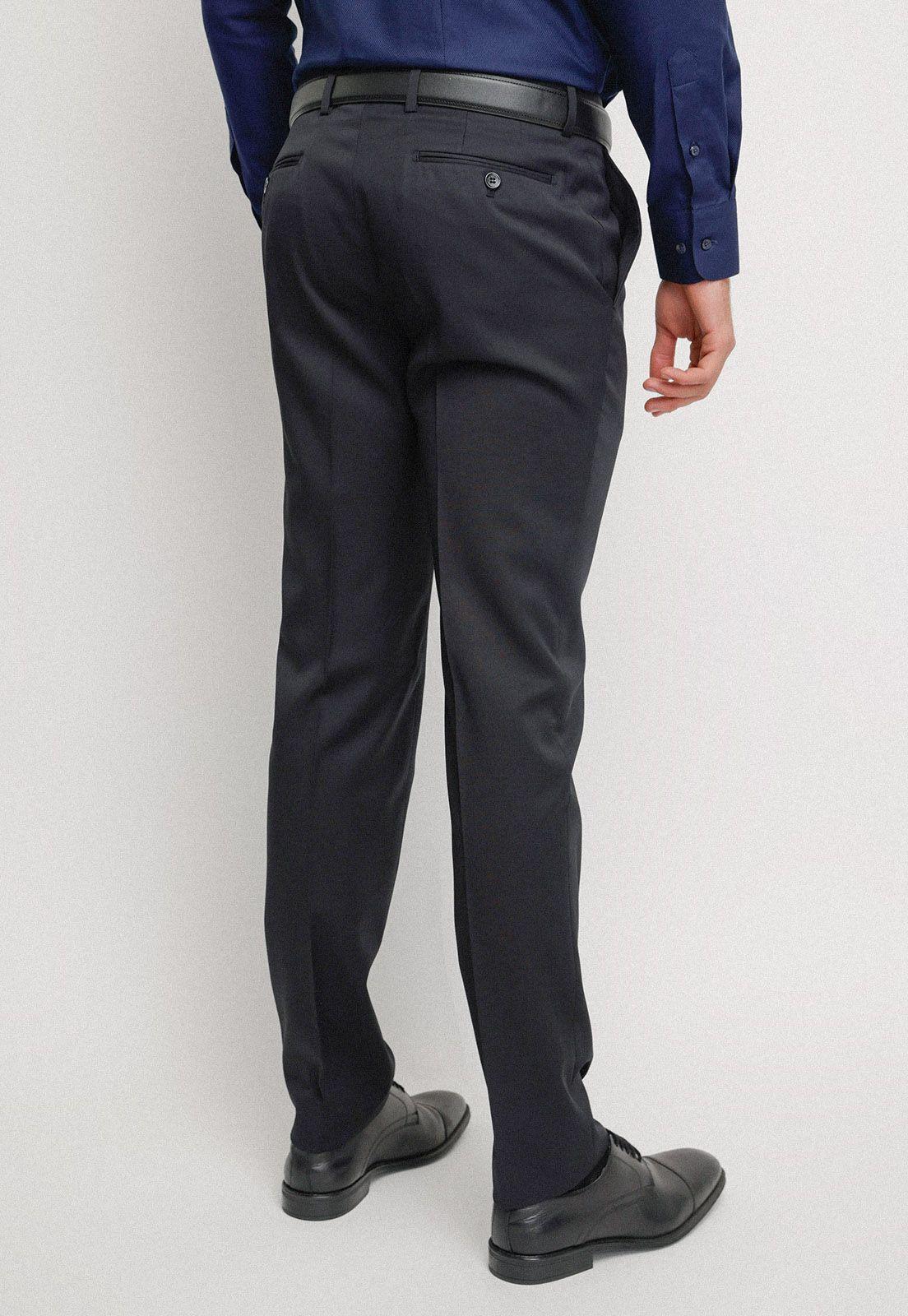 Pantalón hombre Formal Slim Fit Business Lana Azul marino -1