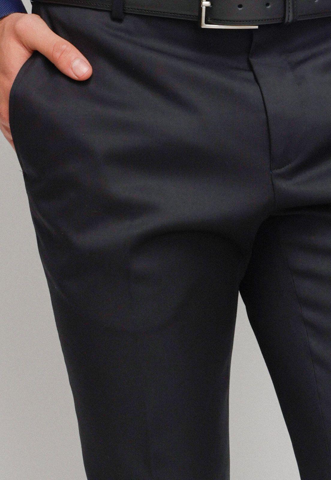 Pantalón hombre Formal Slim Fit Business Lana Azul marino -2