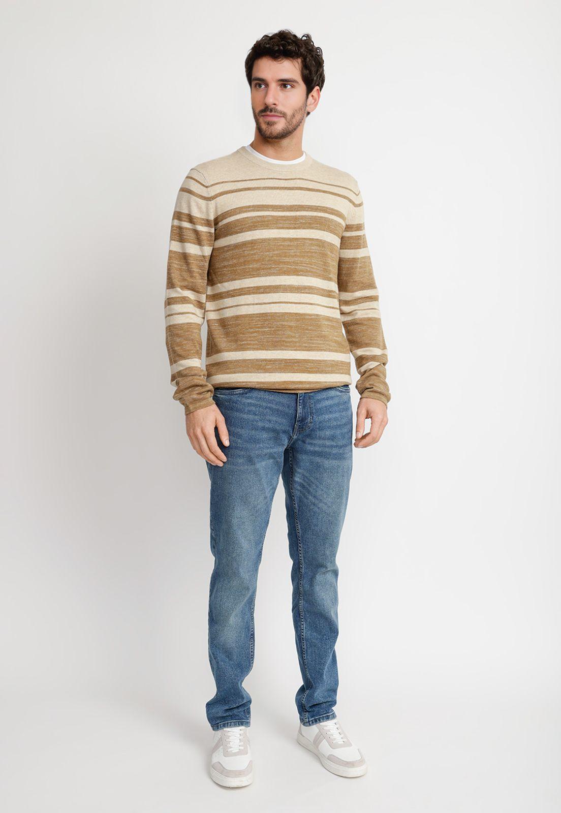 Sweater Hombre Cuello Redondo Café-3