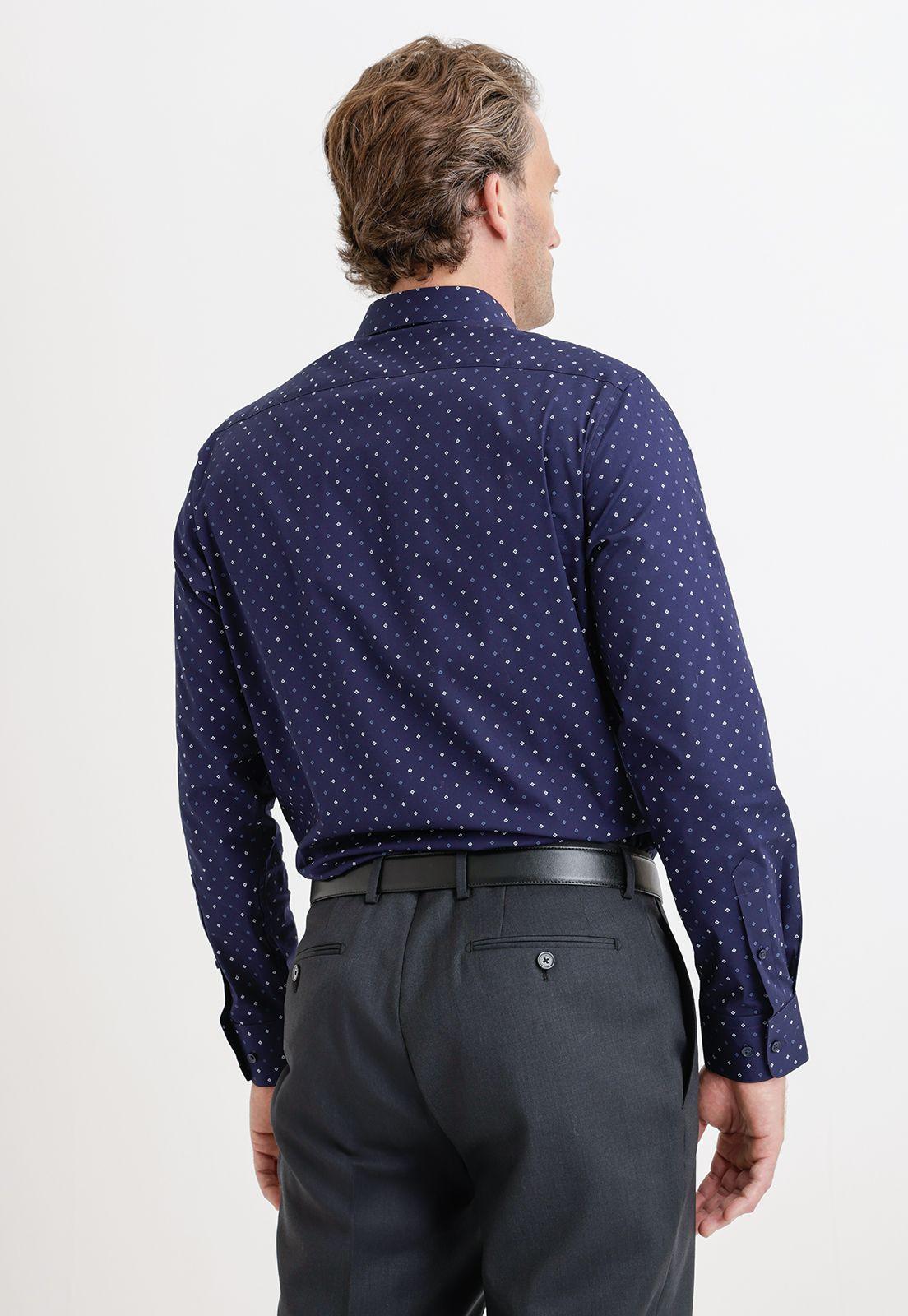 Camisa formal azul marino-1