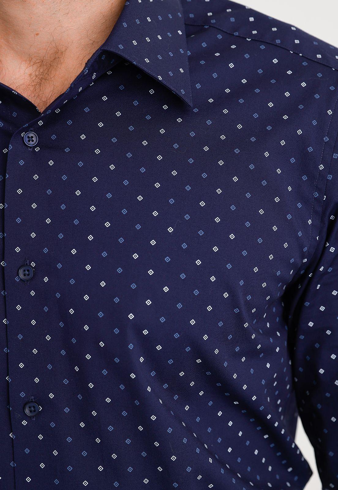 Camisa formal azul marino-2