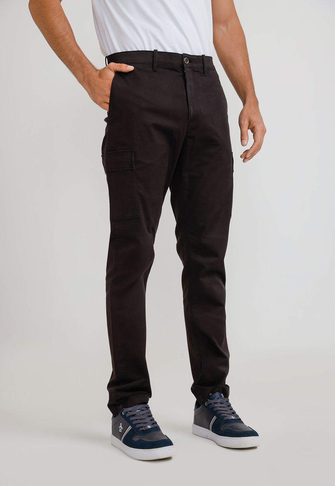 Pantalón Hombre Cargo Negro OPBF2412-0