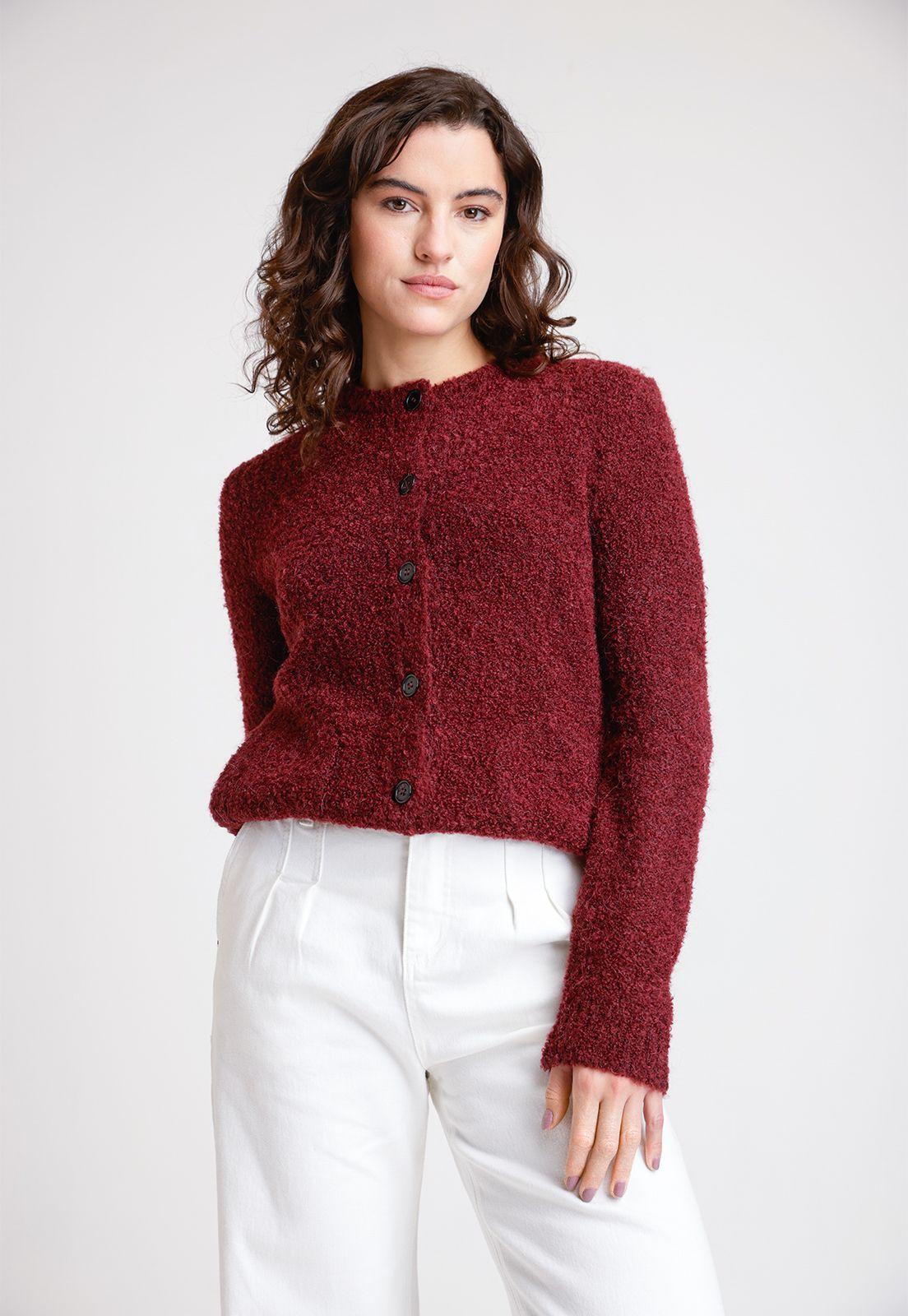 Tejido De Mujer Modelo Dana Color Burdeo-0