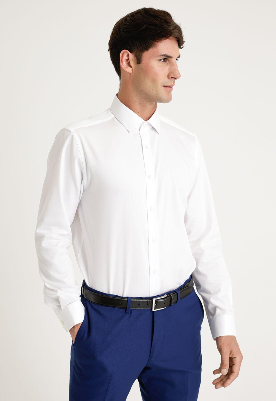 Camisa Formal Hombre Wrinkle Free (Evita Arrugas) Blanco-0