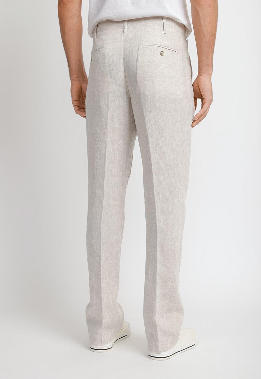 Pantalón Hombre Lino Natural-1