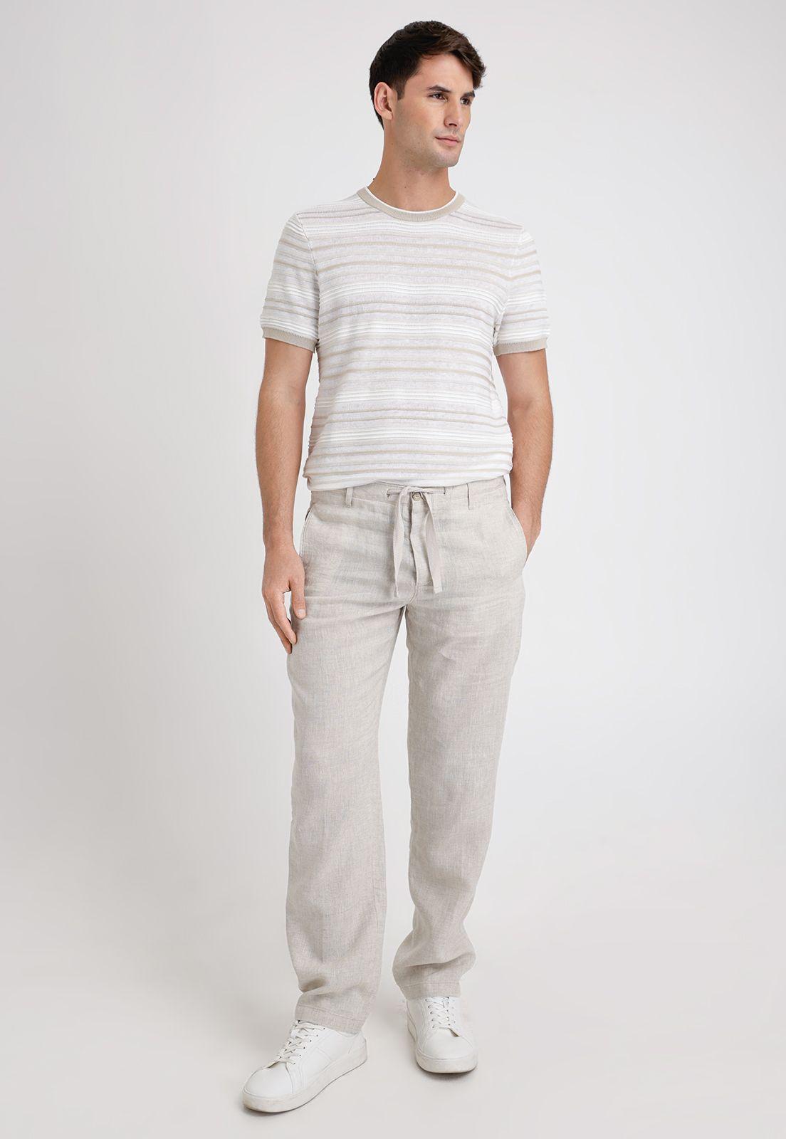 Pantalón Hombre Lino Natural-3