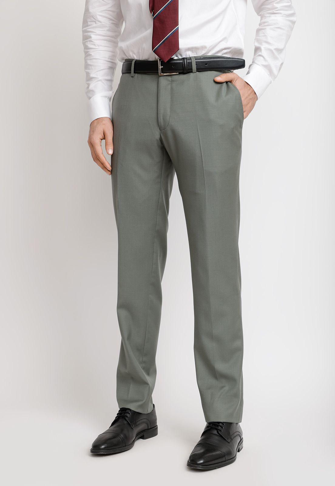 Pantalón Hombre Formal Lana S100'S Mix&Color Verde-0