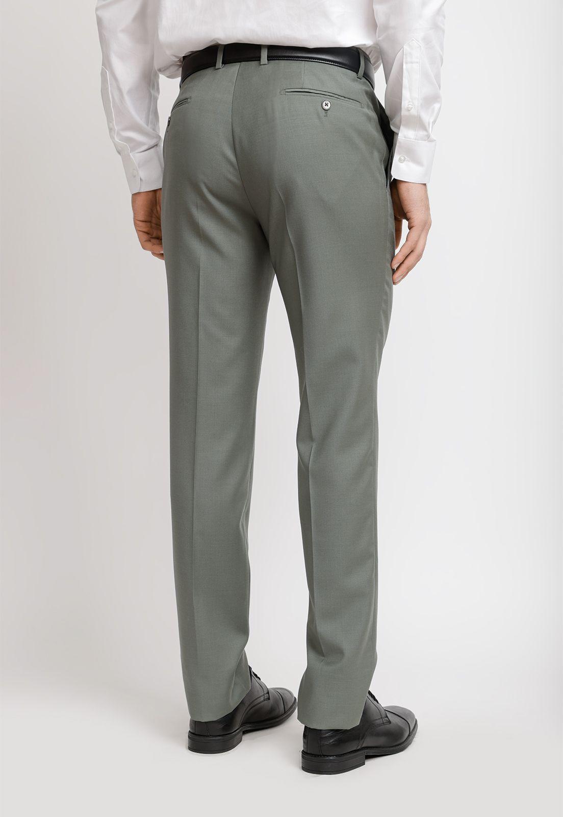 Pantalón Hombre Formal Lana S100'S Mix&Color Verde-1