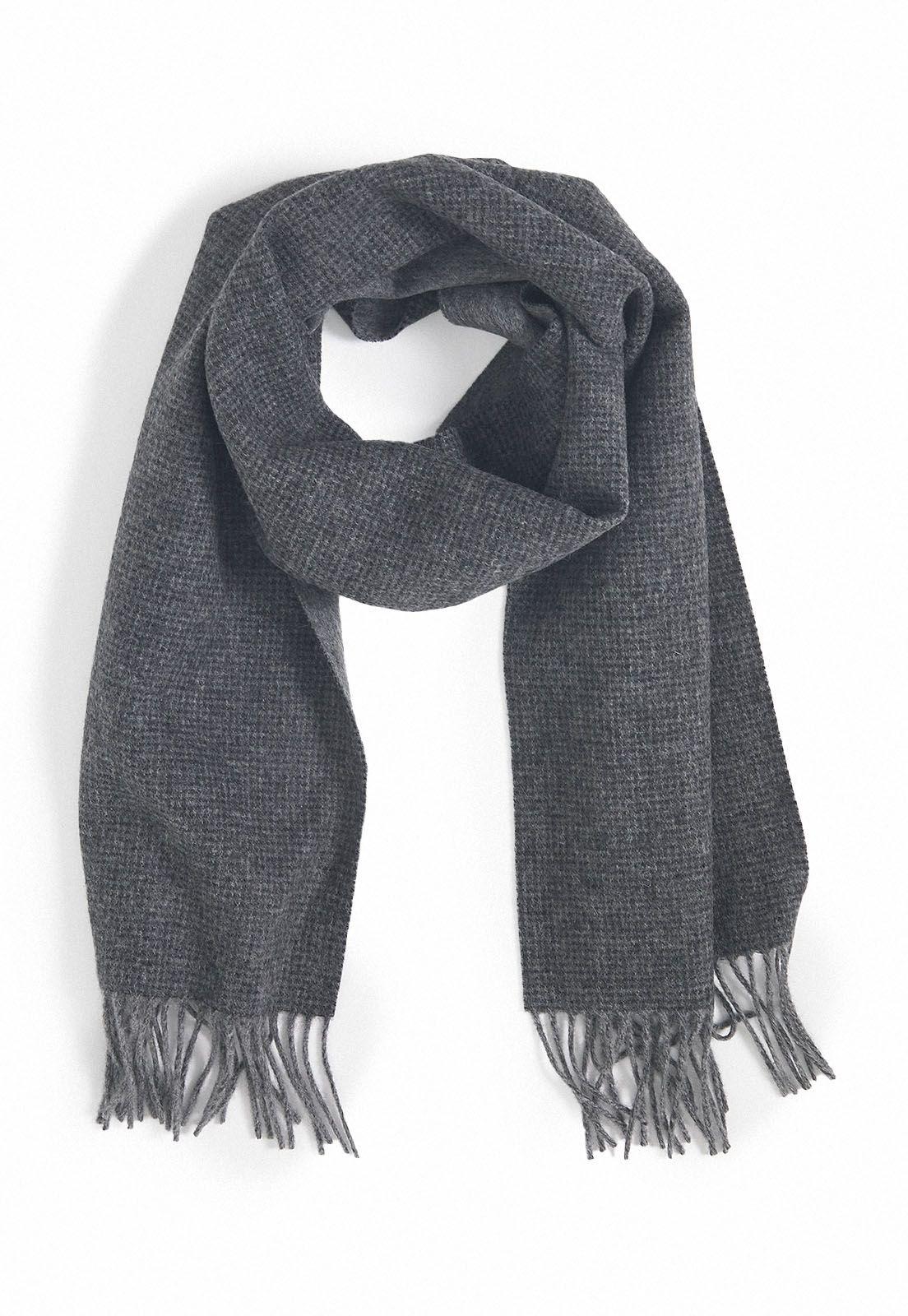 Bufanda Hombre Lana Merino Gris Melange-2