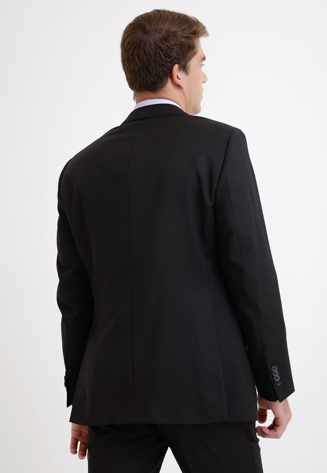 Chaqueta Formal Hombre Lana S100'S Liso Slim Mix&Color Negro-1