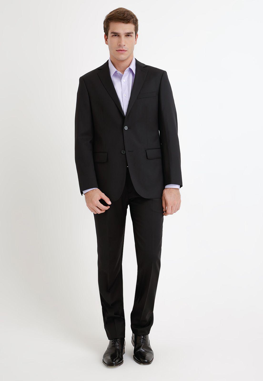 Chaqueta Formal Hombre Lana S100'S Liso Slim Mix&Color Negro-3