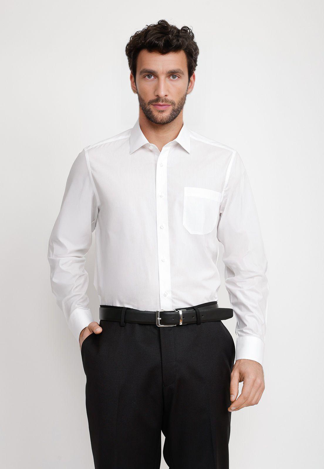 Camisa Hombre Formal Popelina Classic Blanco-0