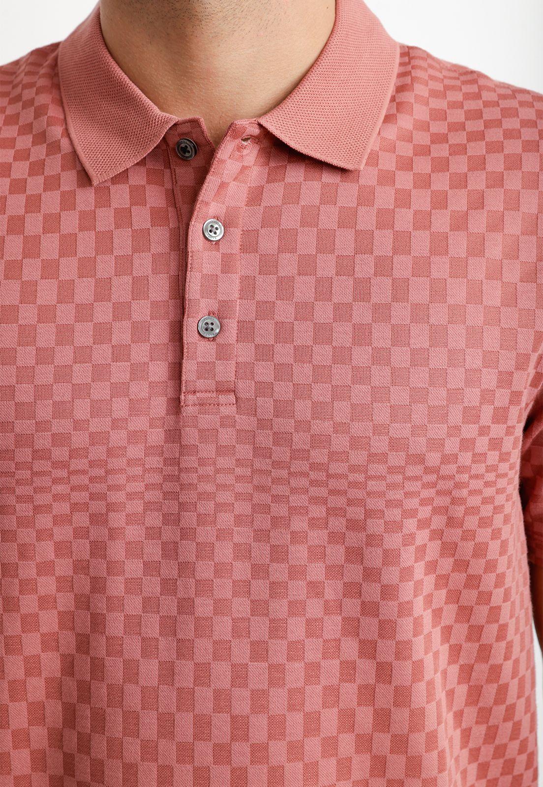 Polera Hombre Polo Manga Corta Rosado-2