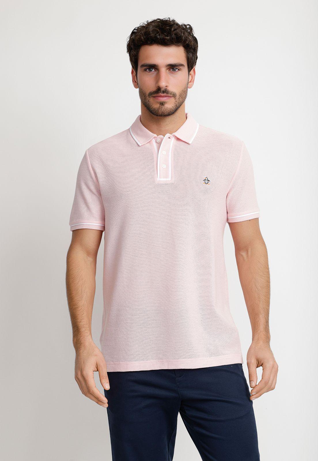 Polera Hombre Polo Manga Corta Rosado-0