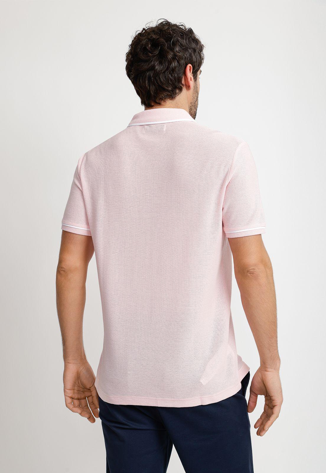 Polera Hombre Polo Manga Corta Rosado-1