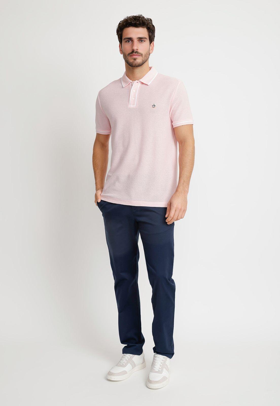 Polera Hombre Polo Manga Corta Rosado-3