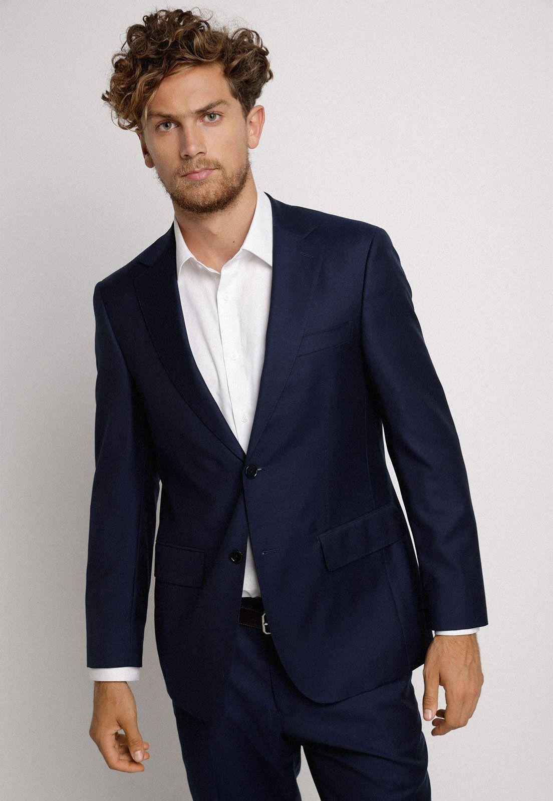 Chaqueta Formal Hombre Slim Fit trad s100 B Lana Azul-0