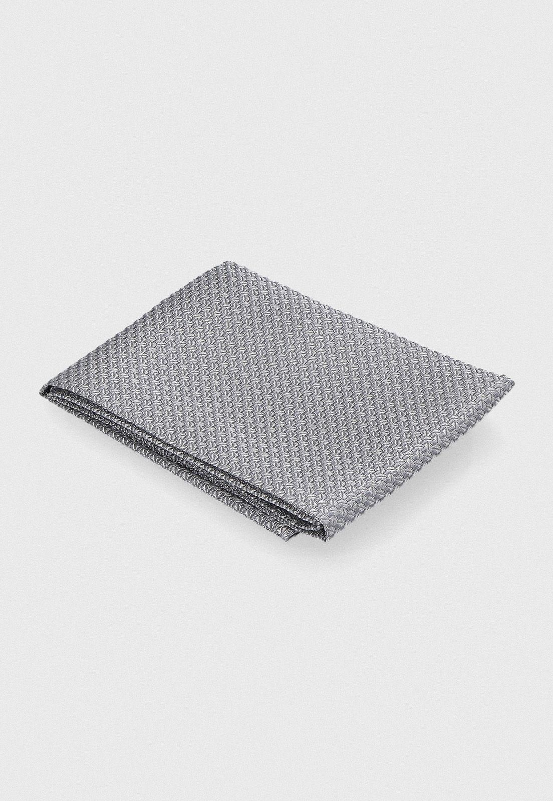 Pochet Formal Hombre Seda Liso Classic Gris Claro-0