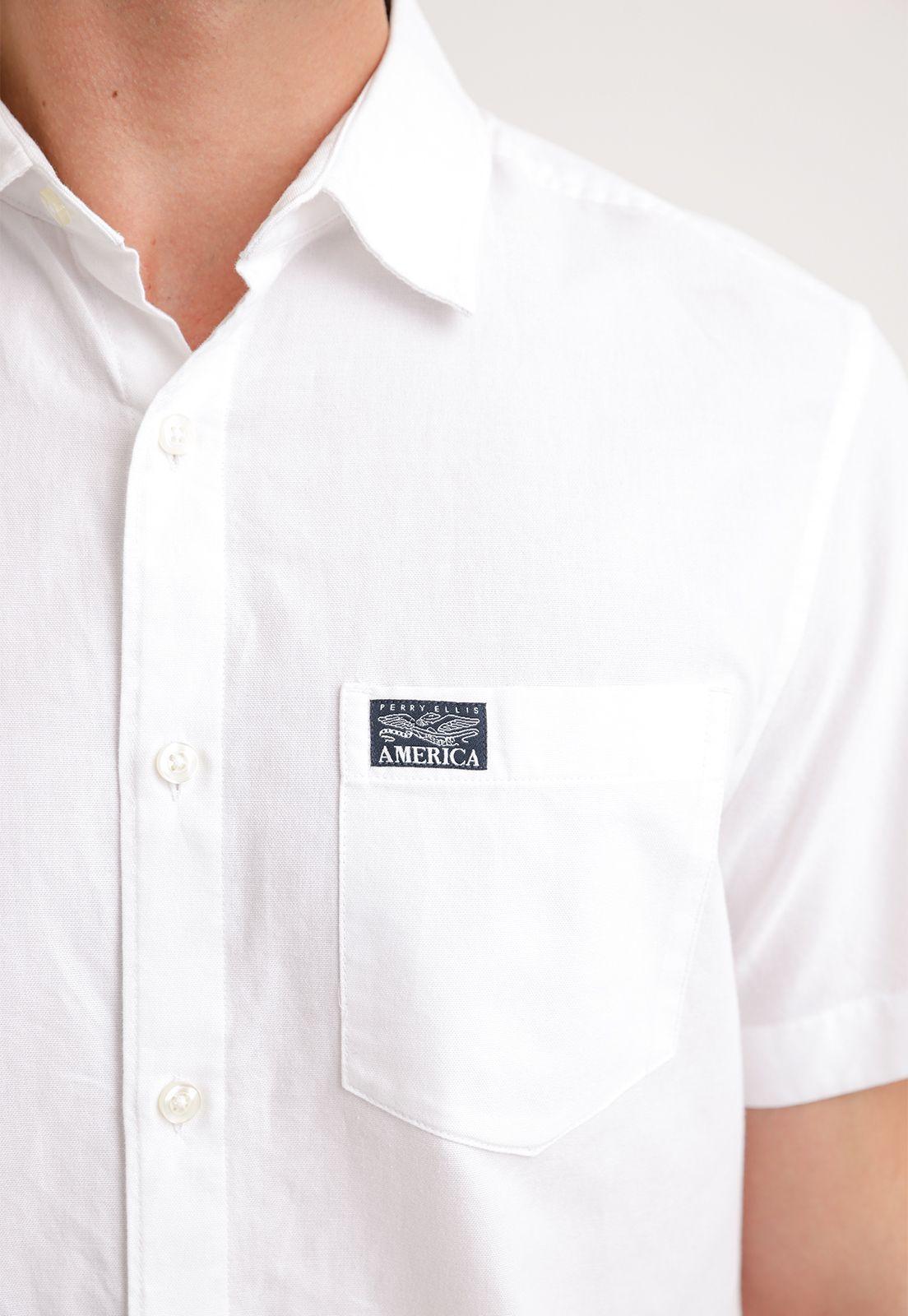 Camisa Hombre Manga Corta Oxford Blanco-2