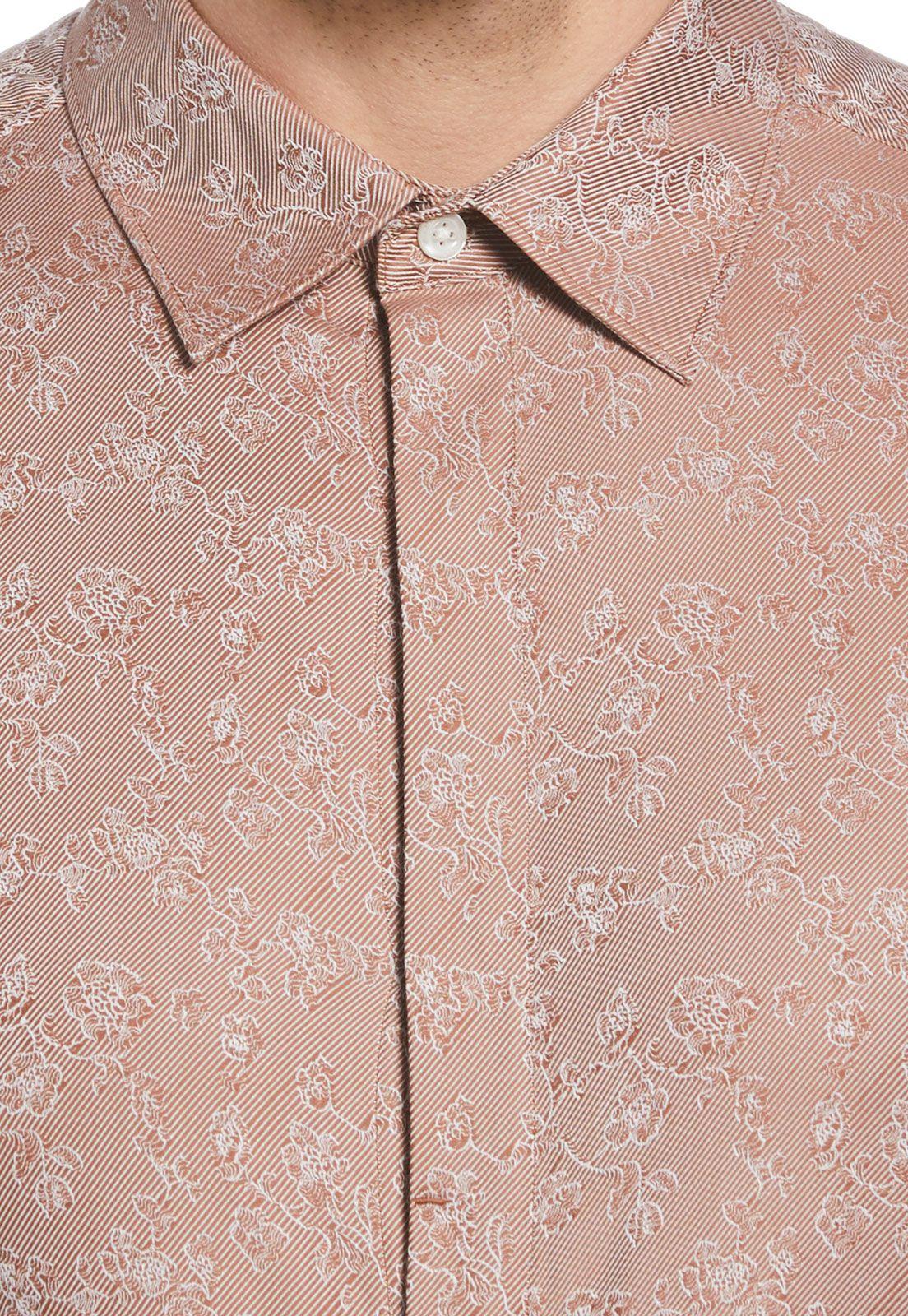 Camisa Casual Jacquard Café-2