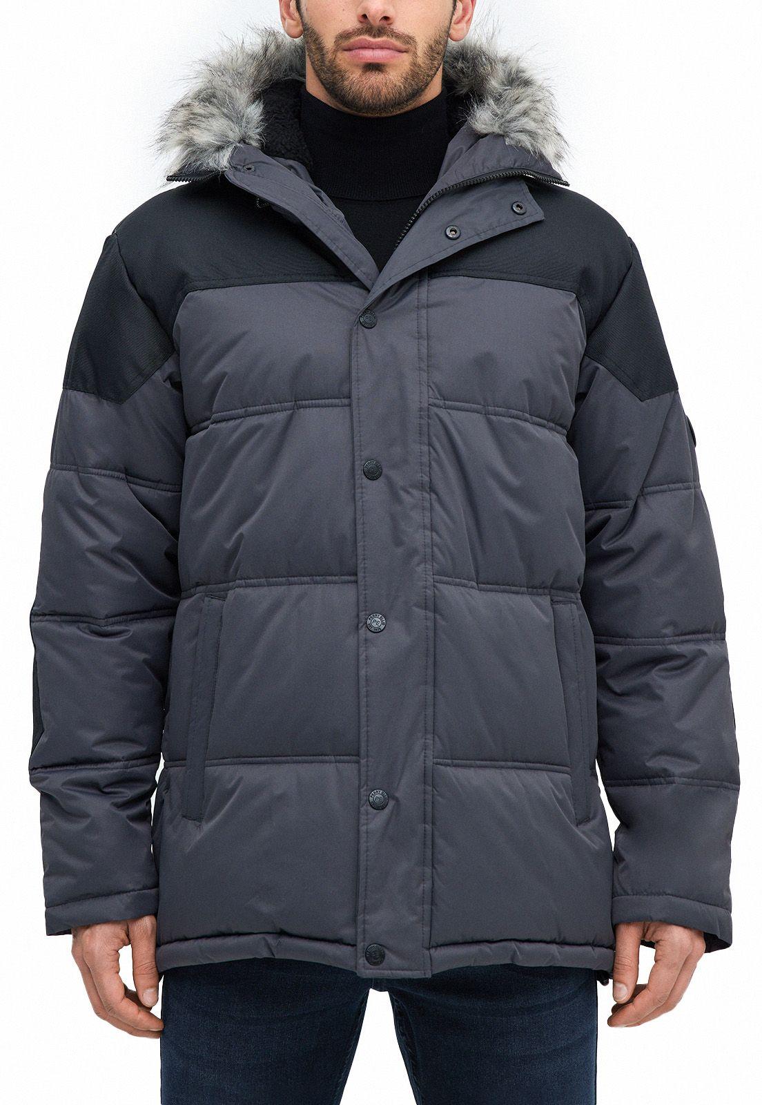 Parka Acolchada Gris Oscuro-0