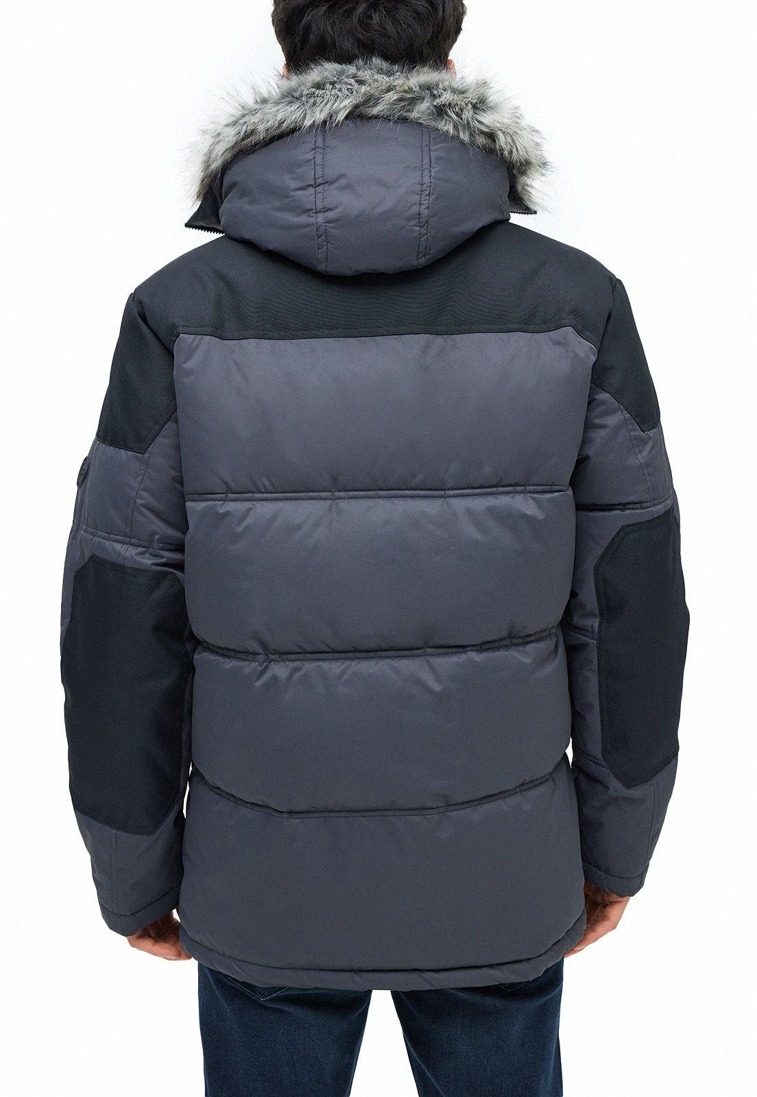 Parka Acolchada Gris Oscuro-1