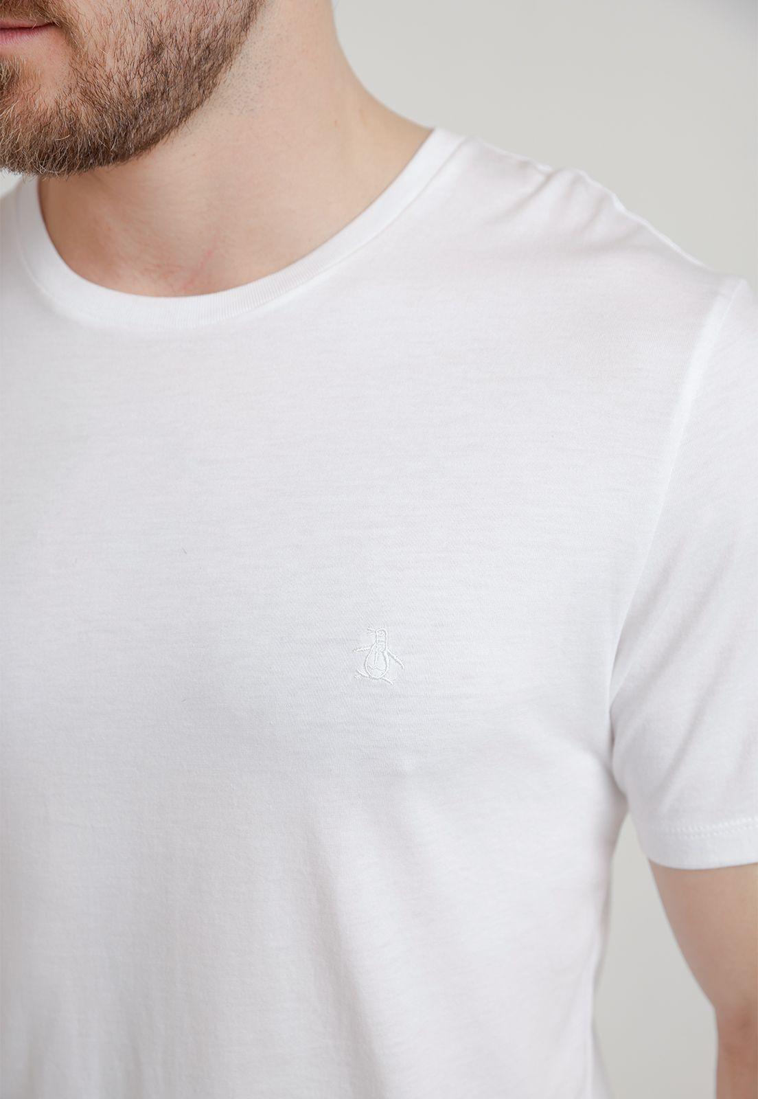 Polera De Hombre Algodón Pima Liso Blanco-2