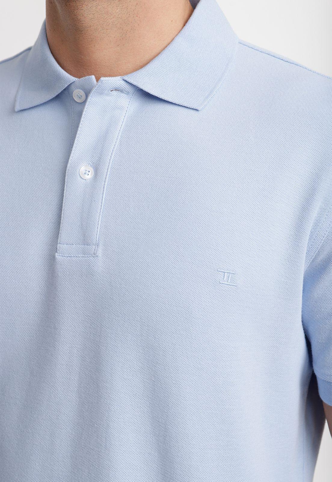 Polera Polo Pique Algodón Marini Celeste-2