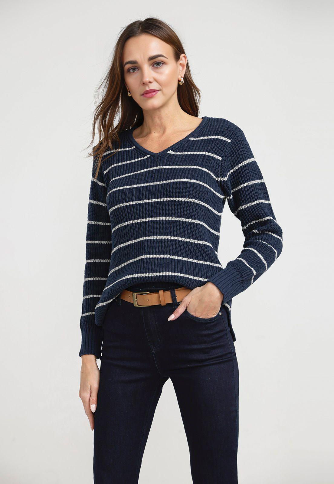 Sweater Mujer Granate Algodón Marino-0