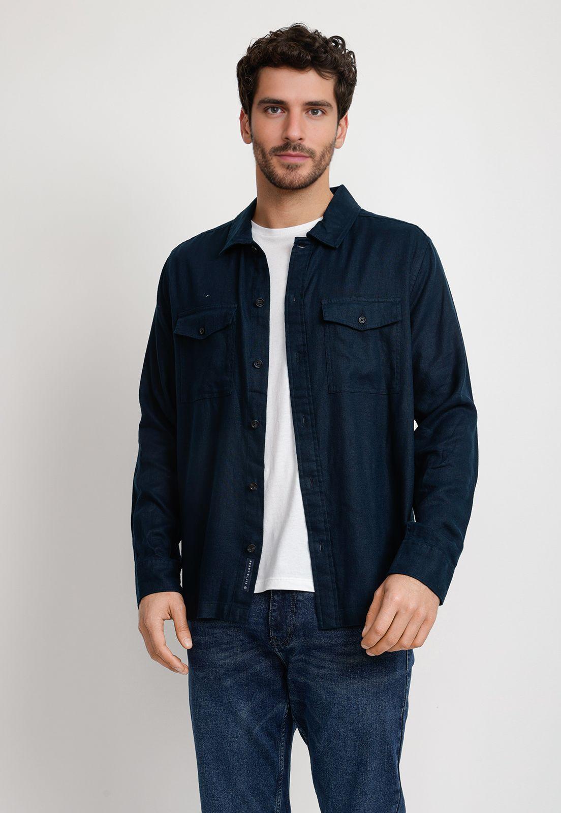 Sobrecamisa Hombre Lino Navy-0