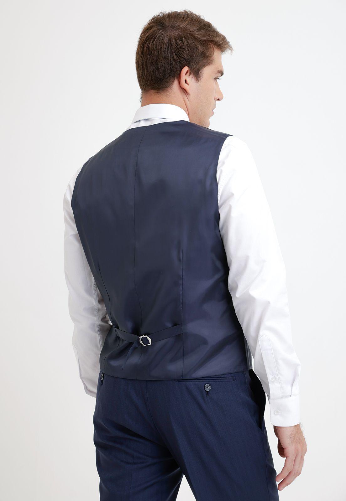 Gillet Formal Hombre Seda Liso Regular & Co Azul-1