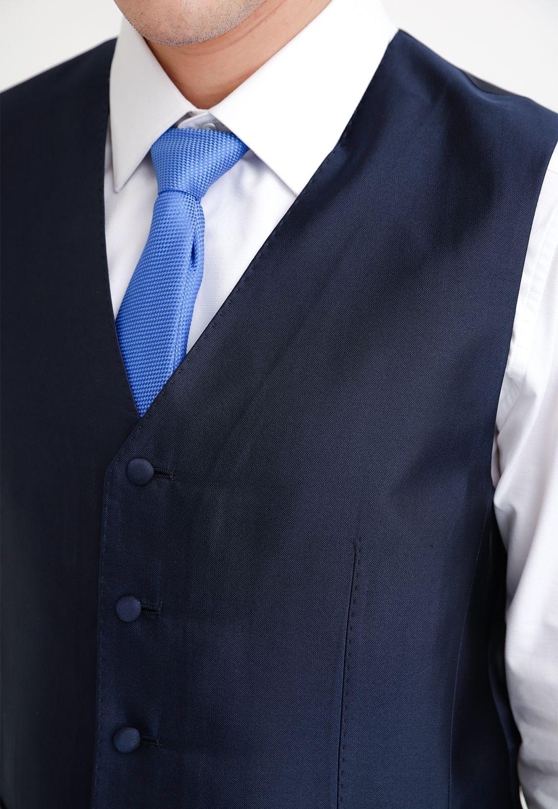 Gillet Formal Hombre Seda Liso Regular & Co Azul-2