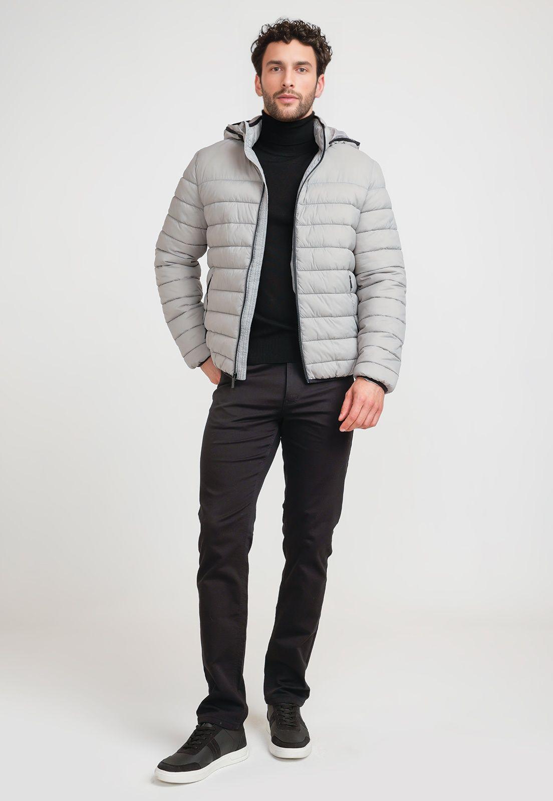 Parka Hombre Acolchada Gris Claro-3