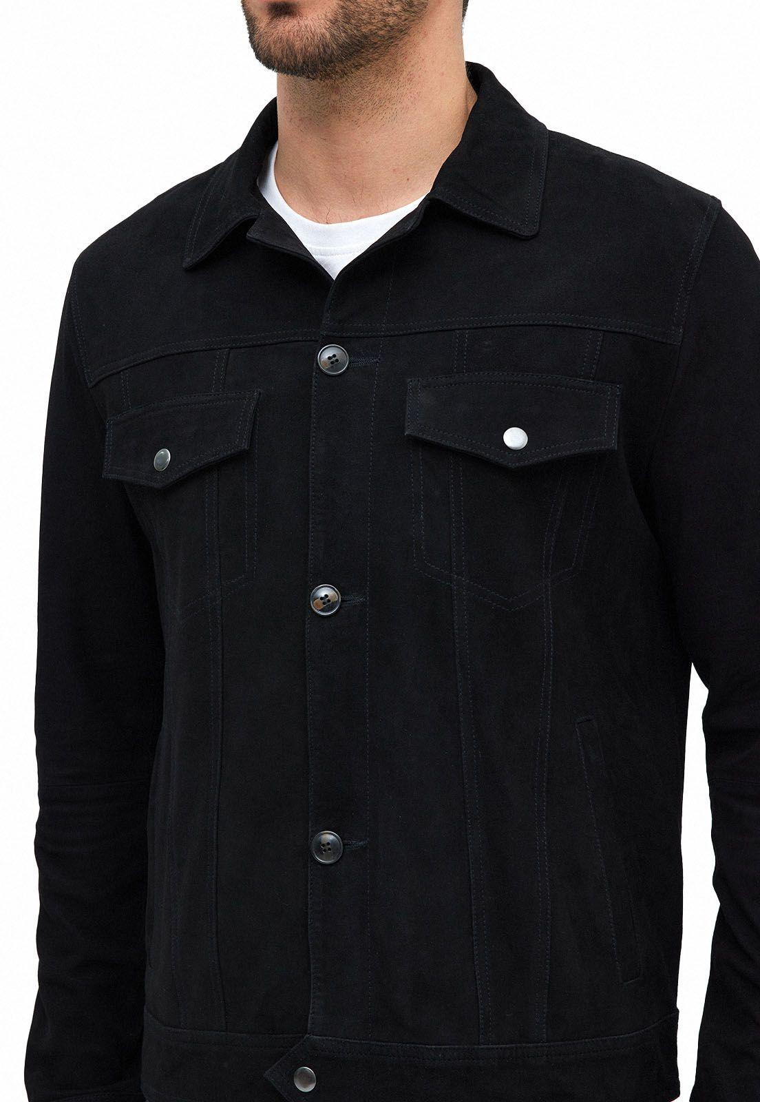 Chaqueta Casual Cuero Negro-2