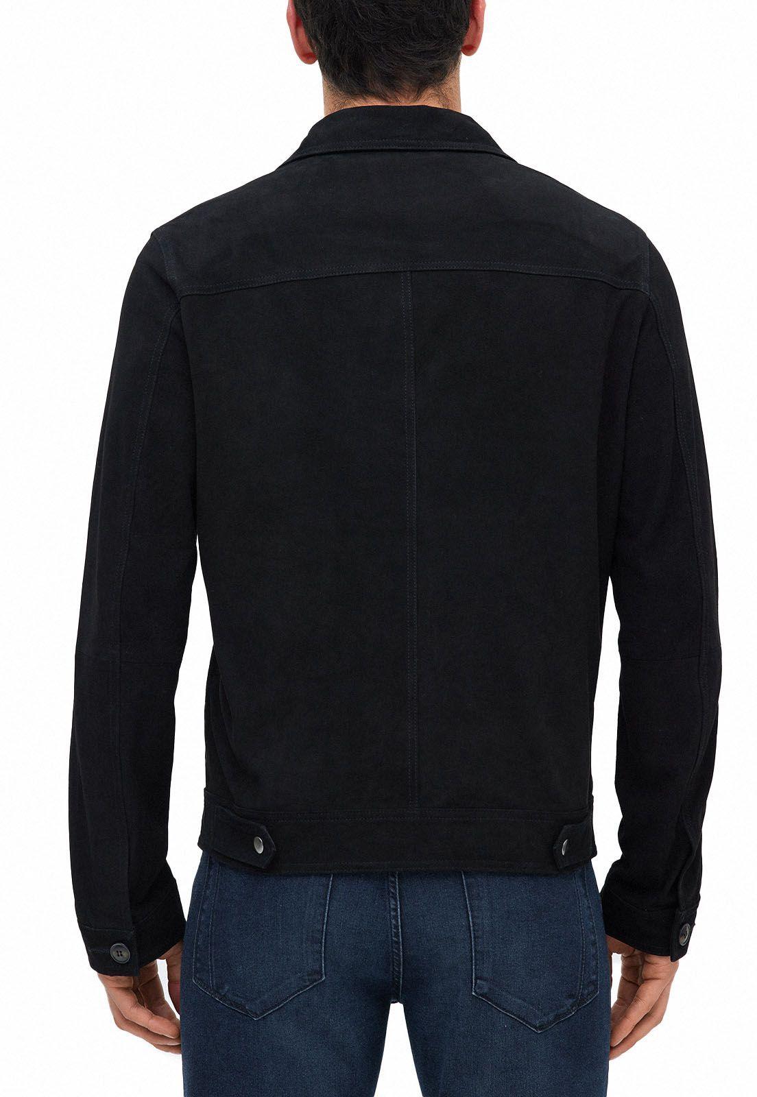 Chaqueta Casual Cuero Negro-1