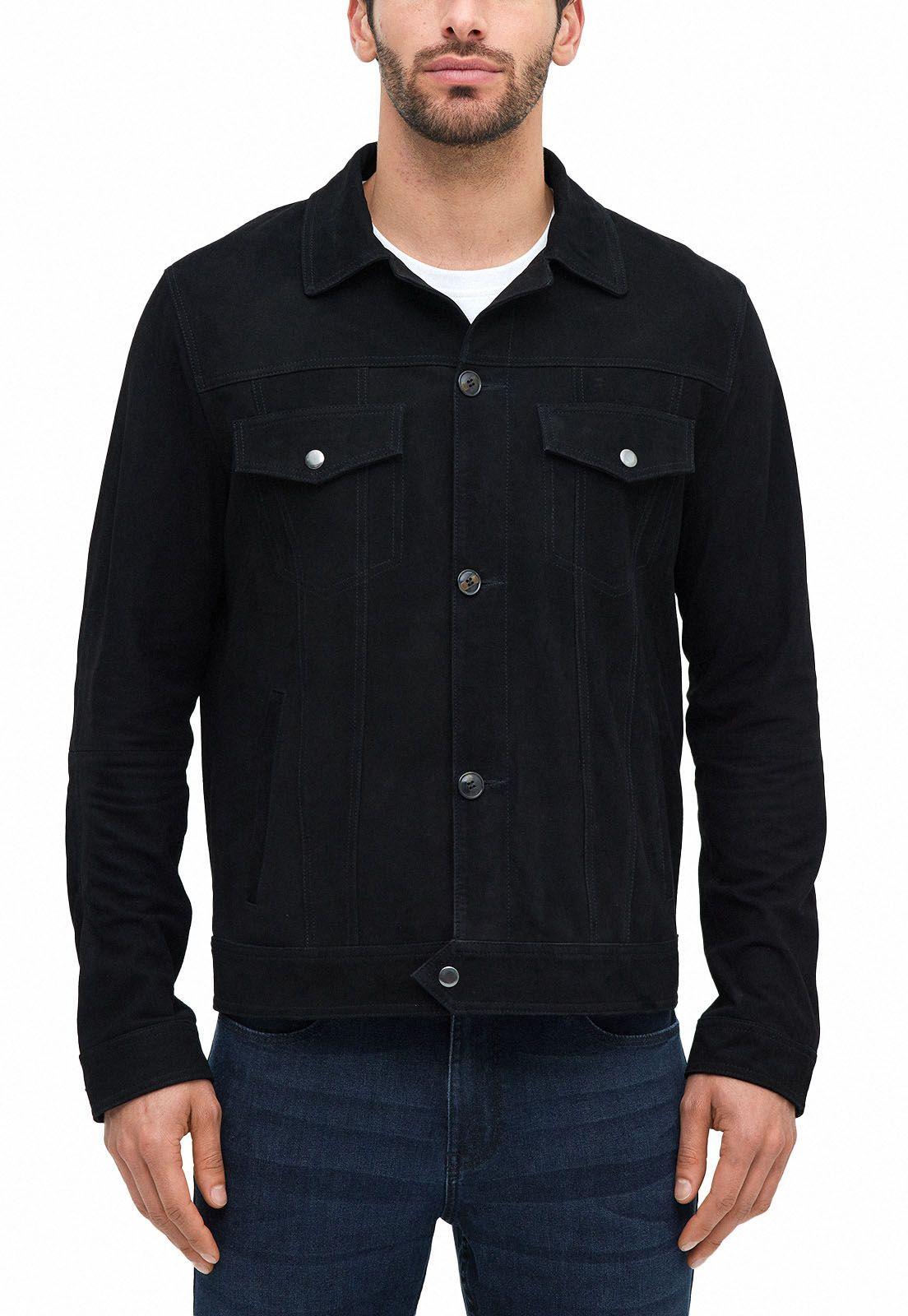 Chaqueta Casual Cuero Negro-0