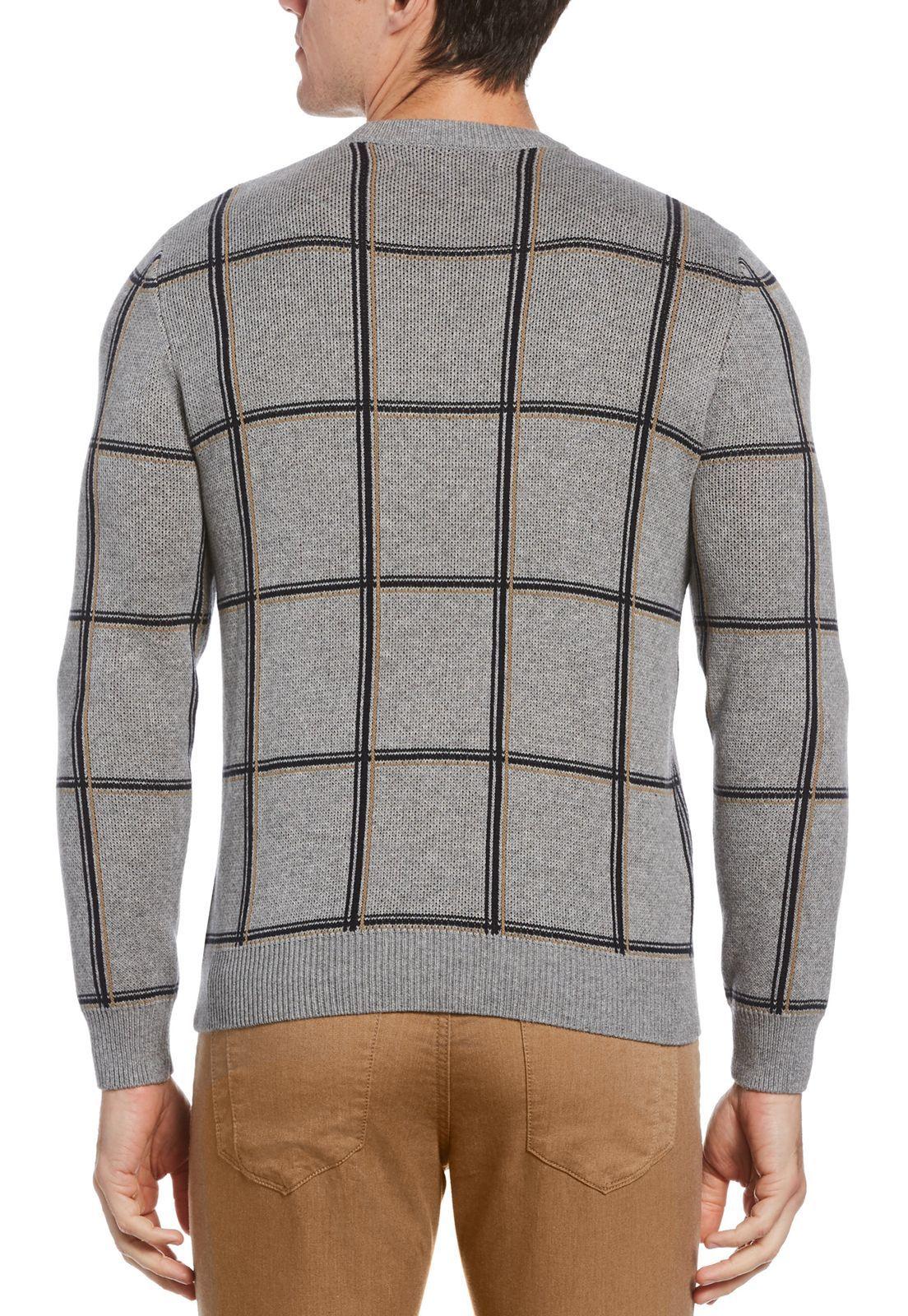 Sweater Diseño A Cuadros Gris Melange-1