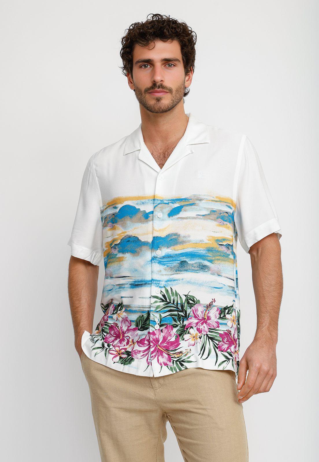 Camisa Hombre Manga Corta Blanca OPWS2517-0