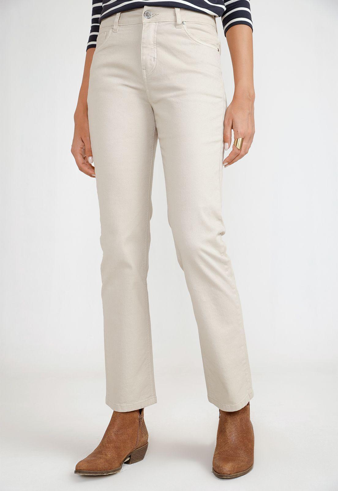 Pantalón Básico Mujer Algodón Peruano Beige-0