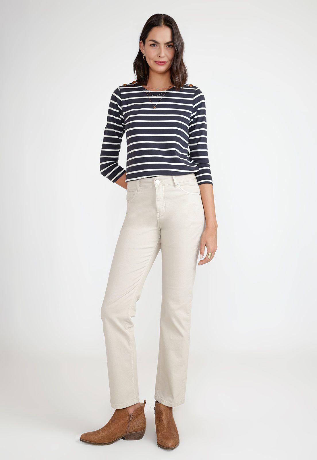 Pantalón Básico Mujer Algodón Peruano Beige-3