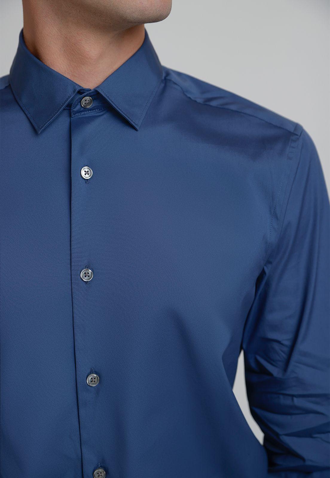 Camisa Hombre Smart Azul Piedra-2