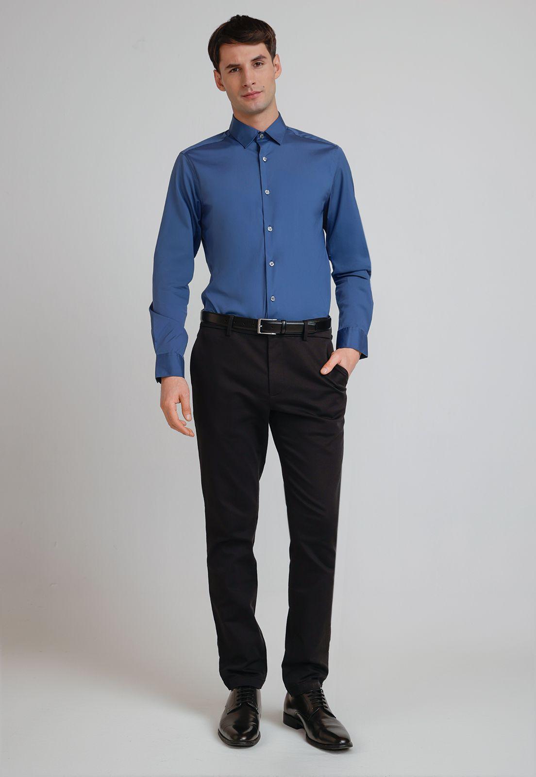Camisa Hombre Smart Azul Piedra-3