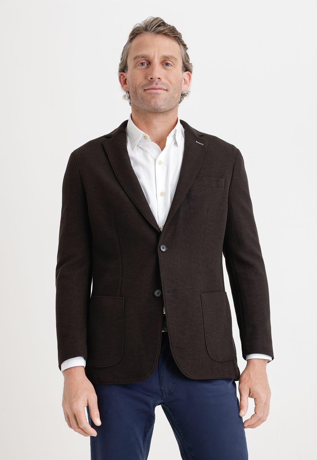 Chaqueta hombre tejida negro-0