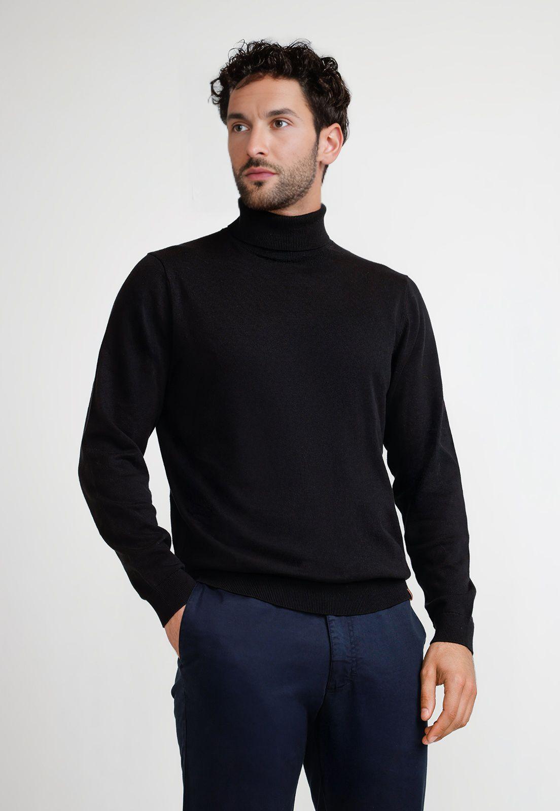 Sweater Hombre Cuello Alto Phastos Negro-0