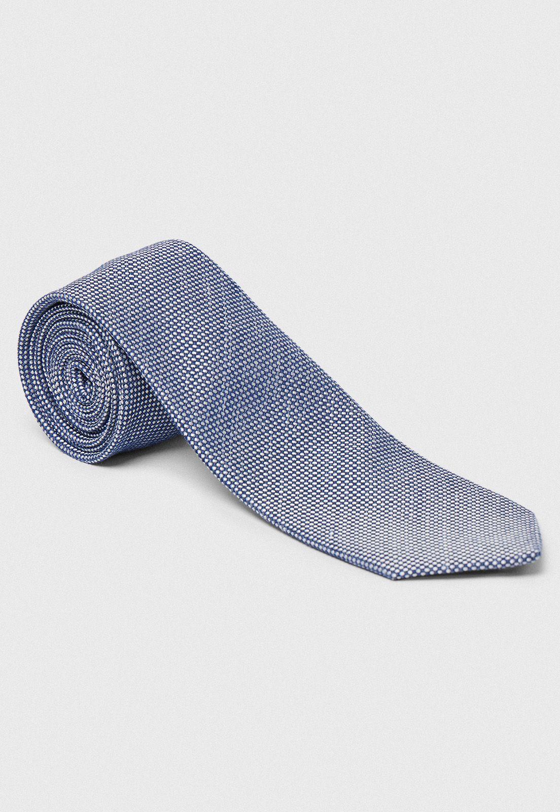 Corbata Hombre Formal Algodón Liso Travel Azul-0